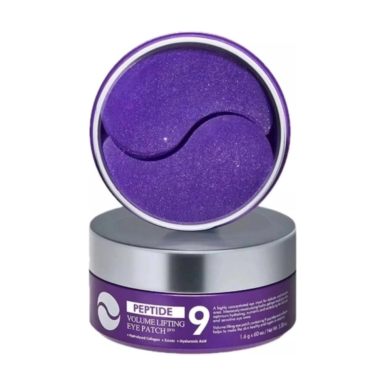 Το κουτί Medipeel Peptide Volume Lifting Eye Patch Pro και από πάνω του, ακόμη ένα κουτί ανοιχτό, να φαίνονται τα patches.