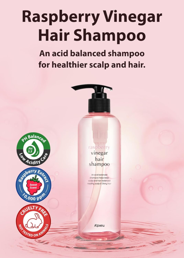 Raspberry Vinegar Hair Shampoo 500ml - Image 4