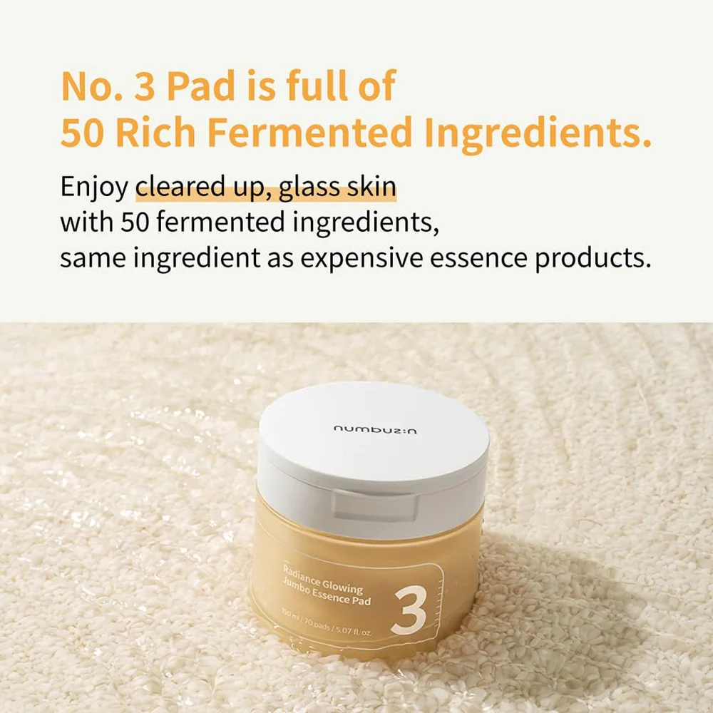 Numbuzin No.3 Radiance Glowing Jumbo Essence Pad 70pcs / 150ml - Image 4