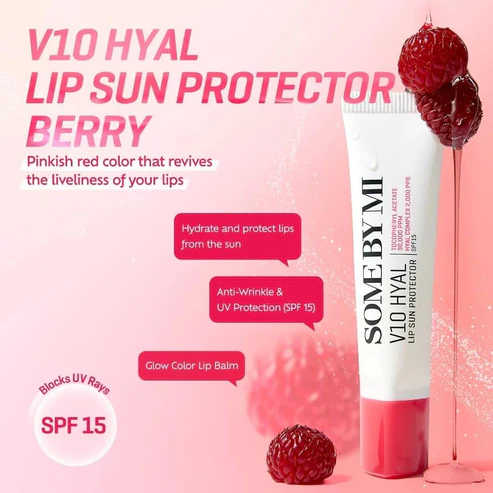 Some by mi V10 Hyal Lip Sunprotection SPF15 Berry 7ml - Image 8