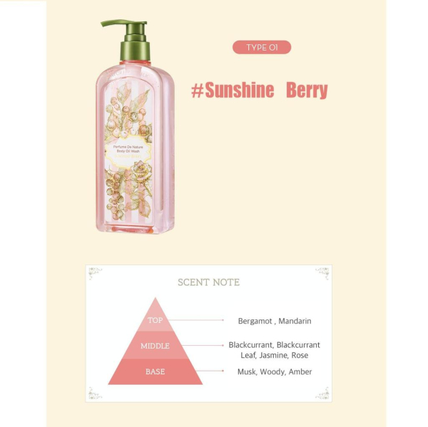 Nature Republic Perfume De Nature Body Oil Wash Sunshine Berry 345ml - Image 2
