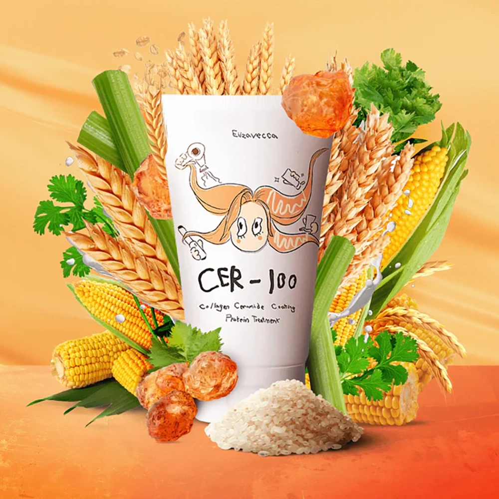 Το σωληνάριο Elizavecca Milky Piggy Collagen Ceramide Coating Protein Treatment 100ml, ανάμεσα από όλα τα συτατικά που περιέχει.