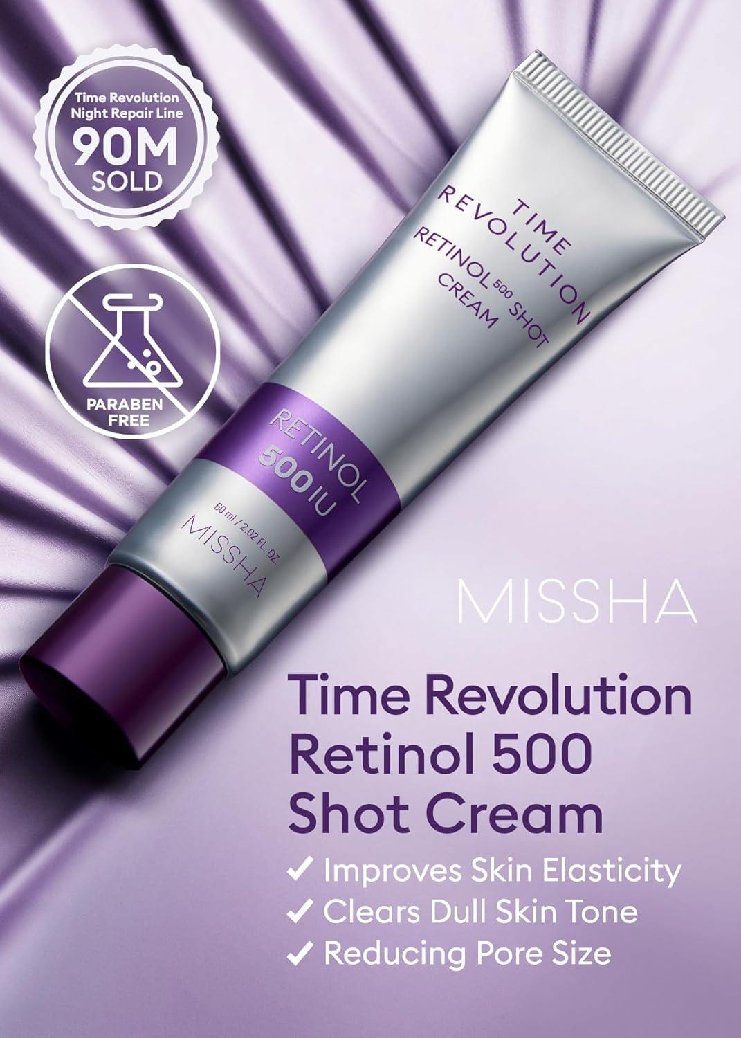Missha Time Revolution Retinol 500 Shot Cream 60ml - Image 5