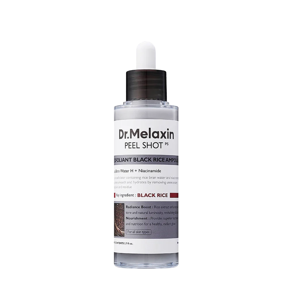 Το μπουκάλι Dr. Melaxin Peel Shot Exfoliant Black Rice Ampoule, μόνο του.