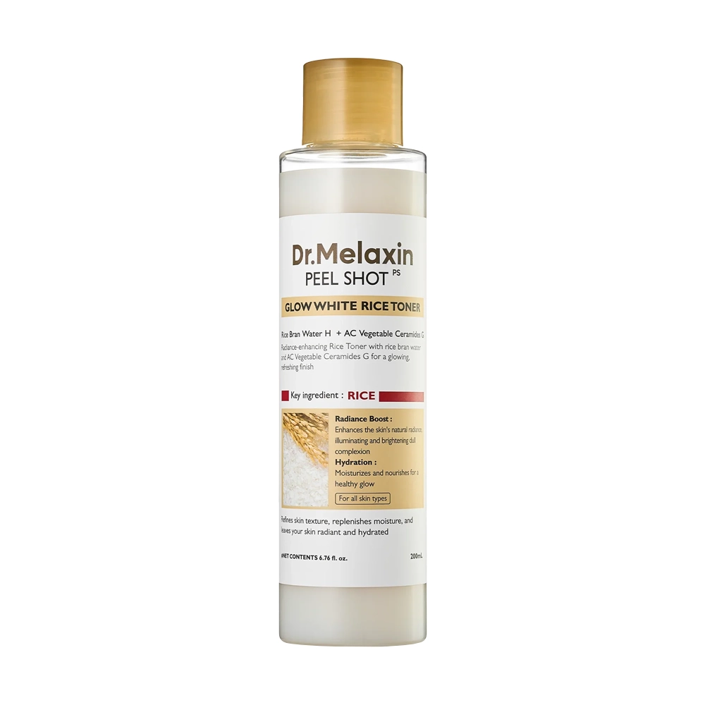 Το μπουκάλι Dr. Melaxin Peel Shot Glow White Rice Toner, μόνο του.
